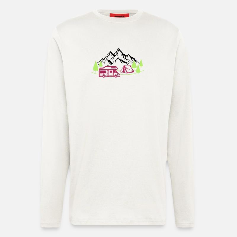 Urlaub in den Bergen - Langarmshirt - made by SPREAD  - OFF WHITE