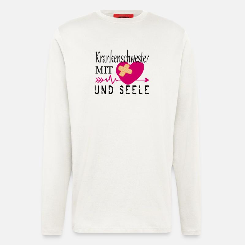 Krankenschwester mit Herz - Langarmshirt - made by SPREAD  - OFF WHITE