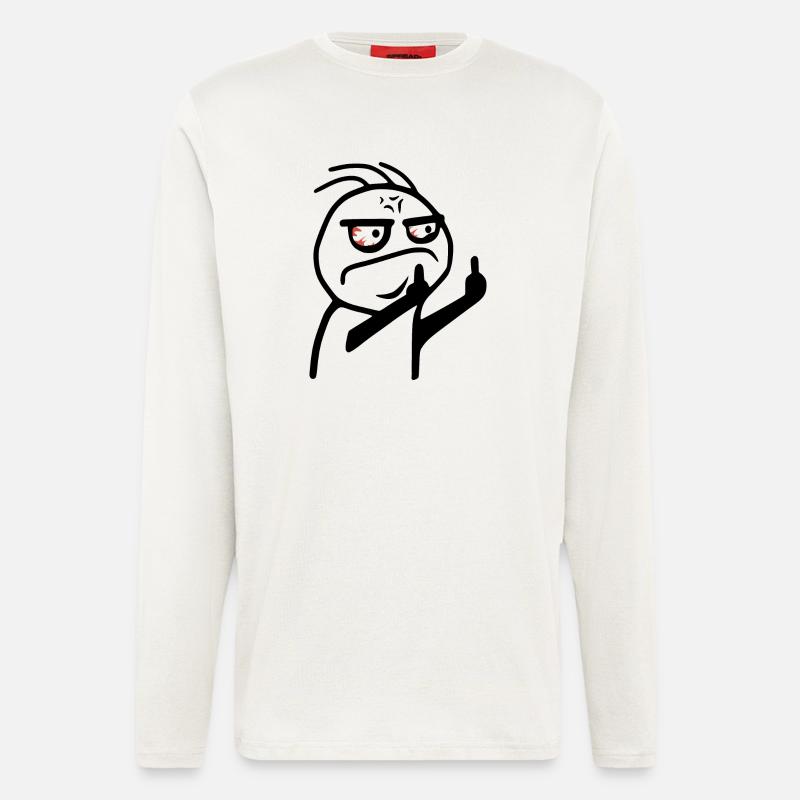 Mittelfinger Meme Fick dich Strichmännchen - Langarmshirt - made by SPREAD  - OFF WHITE