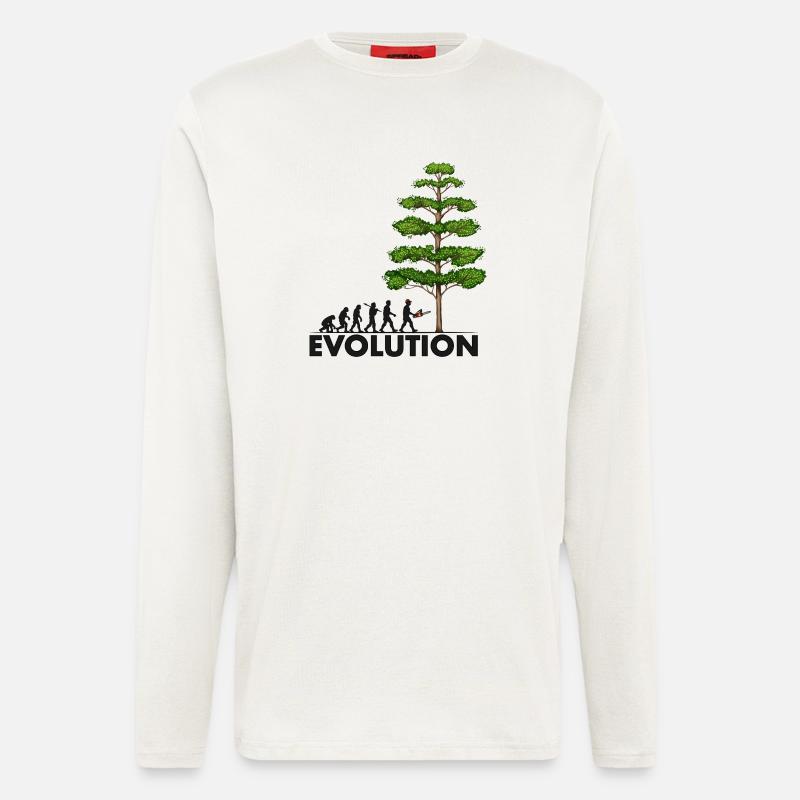 Chainsaw Evolution Gray Big Tree - Longsleeve - made by SPREAD  - OFF WHITE