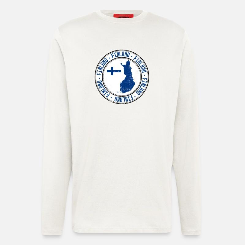 Finland Map Circular Crest with Flag - Longsleeve - made by SPREAD - OFF WHITE