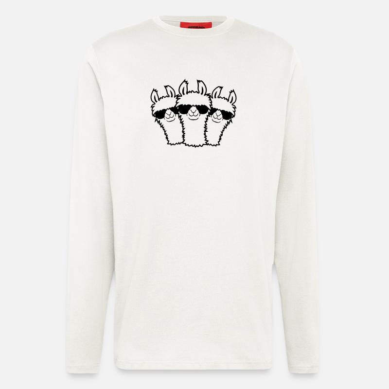 Team 3 Lama - Langarmshirt - made by SPREAD  - OFF WHITE