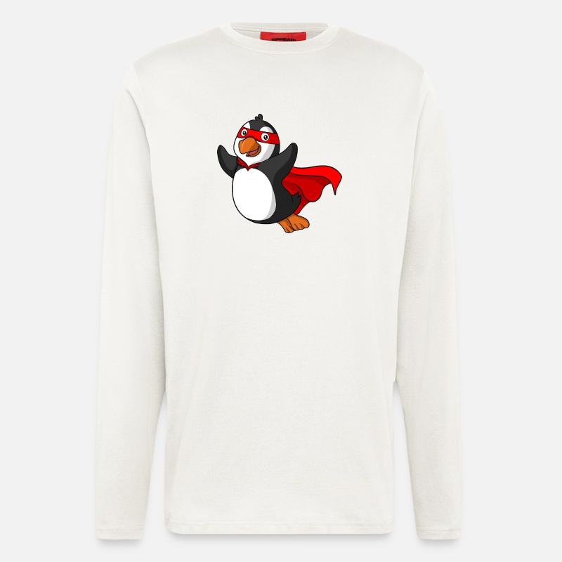 Superheld Pinguin - Langarmshirt - made by SPREAD  - OFF WHITE