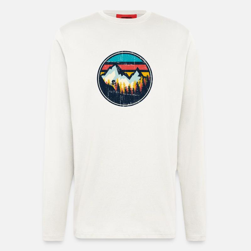 Mountain MTB Sunset Circle - Langarmshirt - made by SPREAD  - OFF WHITE