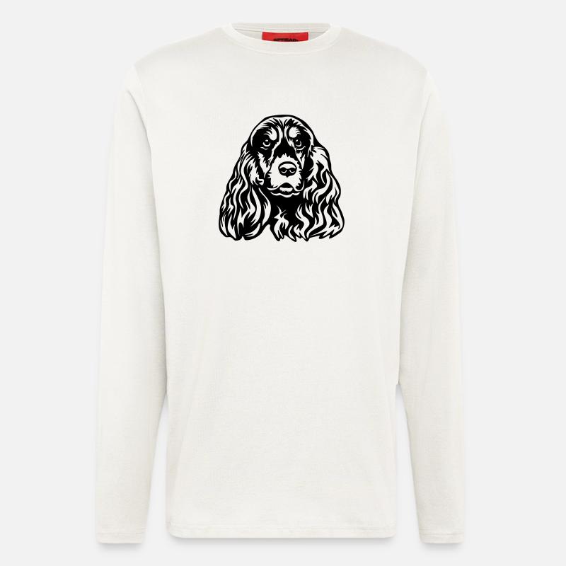 Cocker Spaniel Kopf - Langarmshirt - made by SPREAD  - OFF WHITE