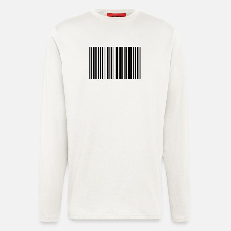 Barcode Strichcode Nerd IT Technik Design - Langarmshirt - made by SPREAD  - OFF WHITE