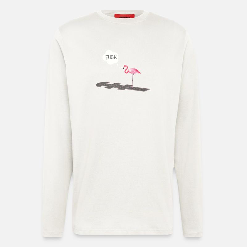 Flamingo mit einem Problem - Langarmshirt - made by SPREAD  - OFF WHITE