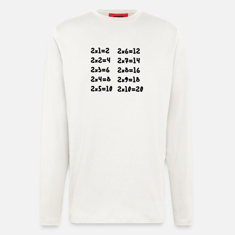 Zwei Multiplikationstabellen - Langarmshirt - made by SPREAD  - OFF WHITE