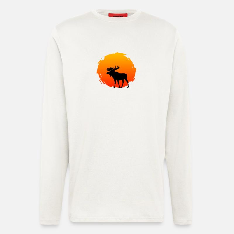 An Elk With A Sunset - Longsleeve - made by SPREAD  - OFF WHITE