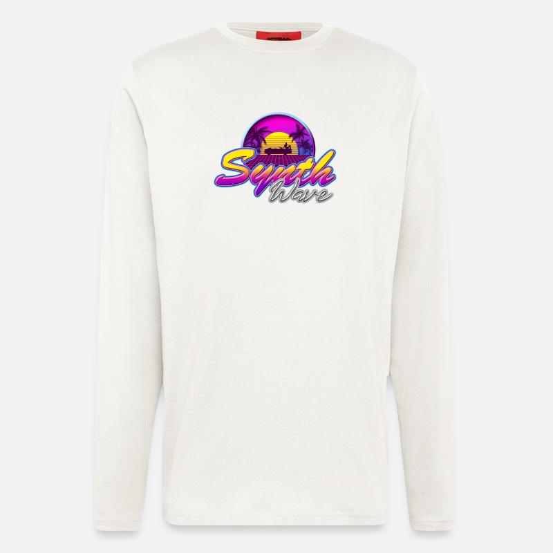 Synth-Wave Music Neon-Vibe Electrowave sunset - Langarmshirt - made by SPREAD - OFF WHITE