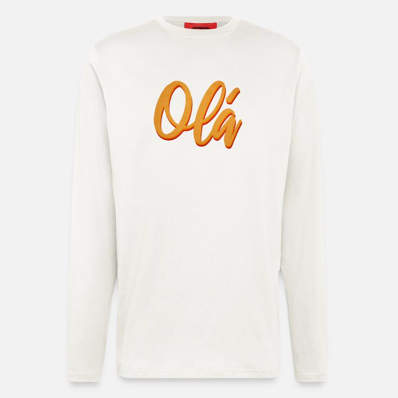 Olá Orange Script Tee - Langarmshirt - made by SPREAD  - OFF WHITE