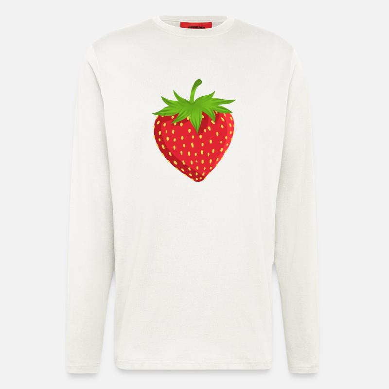 Erdbeere Obst - Langarmshirt - made by SPREAD  - OFF WHITE