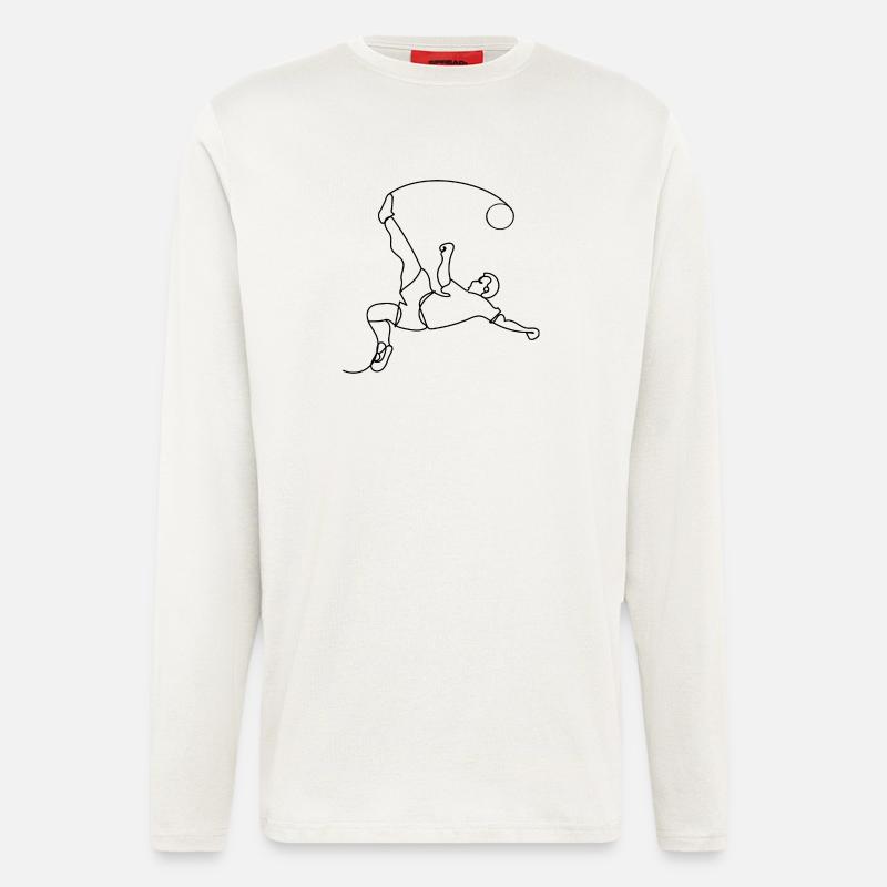 Fußball One Line Art - Langarmshirt - made by SPREAD  - OFF WHITE