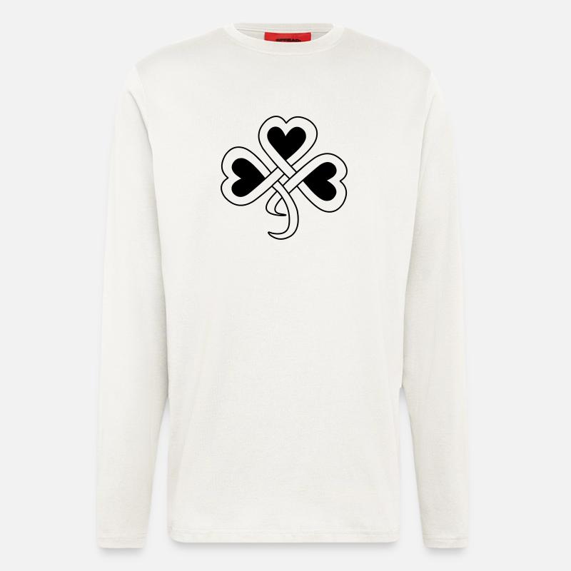 Keltischer Klee-Vektor-Farbton - Langarmshirt - made by SPREAD  - OFF WHITE