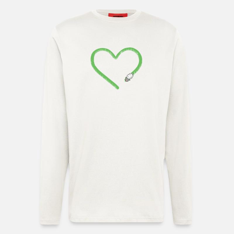 Herz Schaf I Schäfchen Comic - Langarmshirt - made by SPREAD  - OFF WHITE