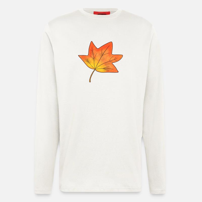 Herbst Blatt Ahornblatt - Langarmshirt - made by SPREAD  - OFF WHITE