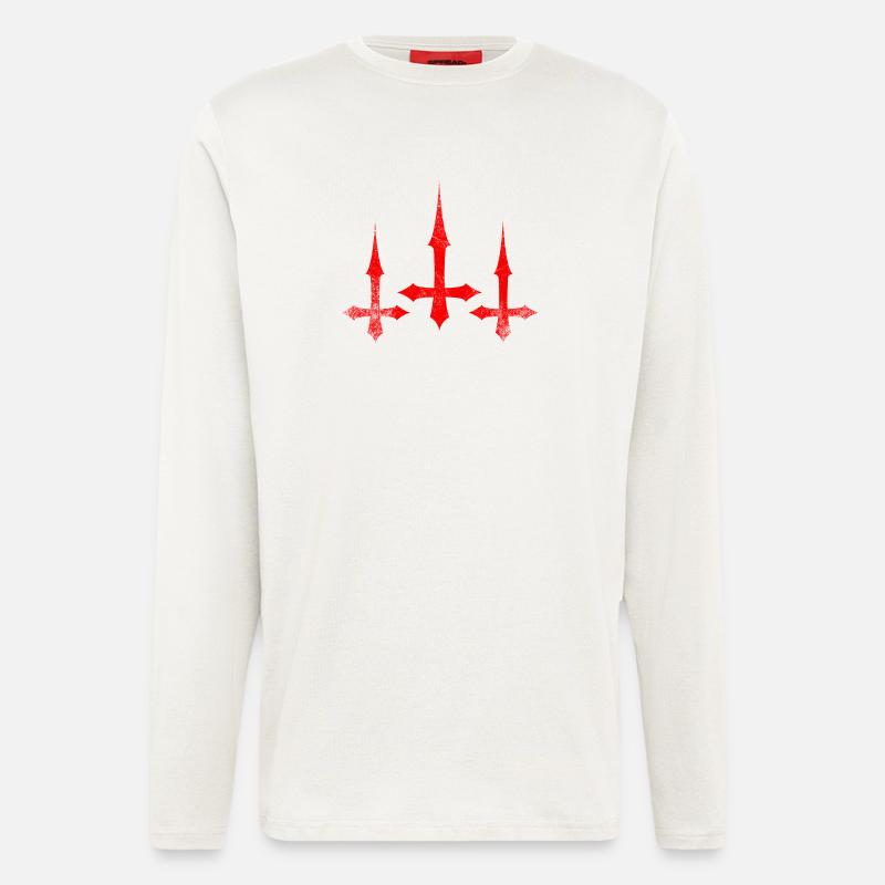 Inverted Cross Triple - Langarmshirt - made by SPREAD  - OFF WHITE