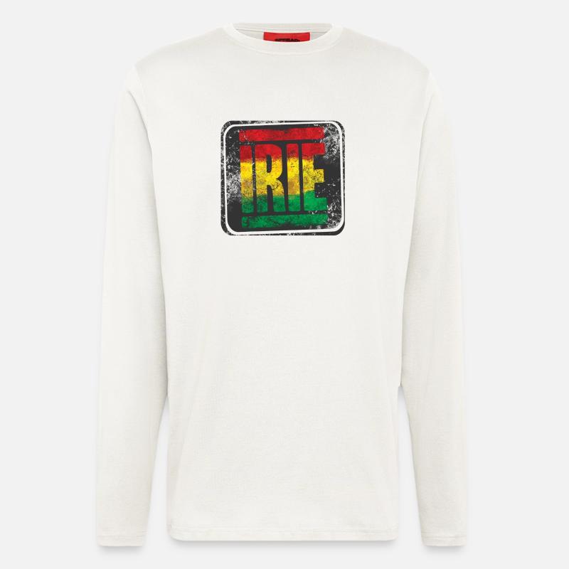 Authentisches Rasta-Design mit Farbverlauf - Langarmshirt - made by SPREAD  - OFF WHITE
