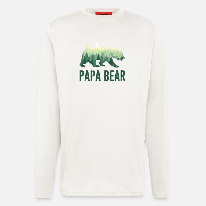 Papa Bear Daddy Vater - Langarmshirt - made by SPREAD  - OFF WHITE