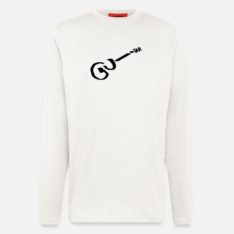 Guitar Pikto schwarz - Langarmshirt - made by SPREAD - OFF WHITE