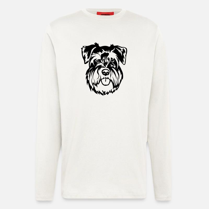 Zwergschnauzer Kopf - Langarmshirt - made by SPREAD  - OFF WHITE