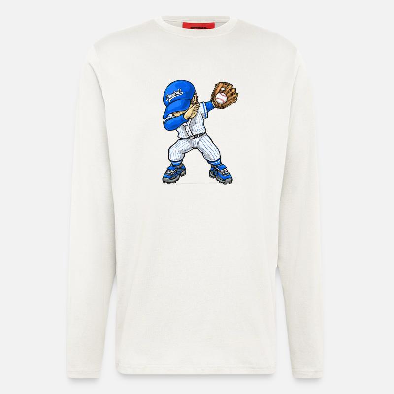 Dabbing Baseball Baseballspieler - Langarmshirt - made by SPREAD - OFF WHITE