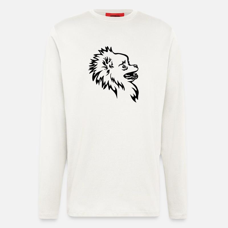 Zwergspitz head - Longsleeve - made by SPREAD  - OFF WHITE