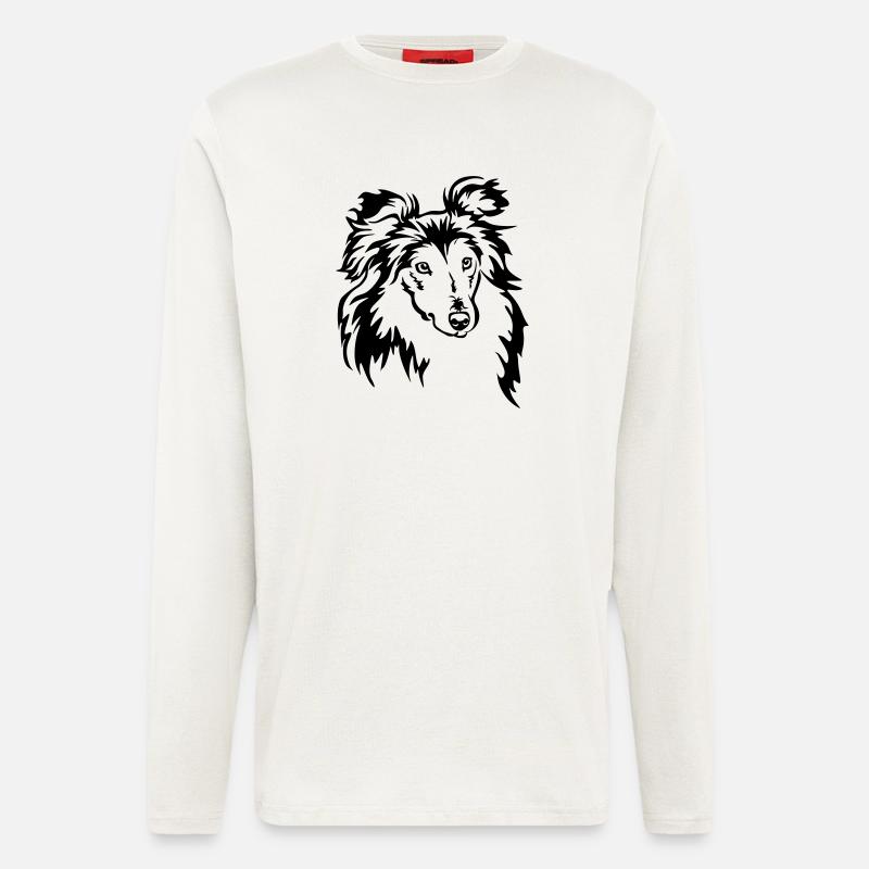 Sheltie Head - Longsleeve - made by SPREAD  - OFF WHITE