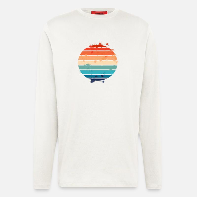 Splatter Retro Sunset - Langarmshirt - made by SPREAD - OFF WHITE