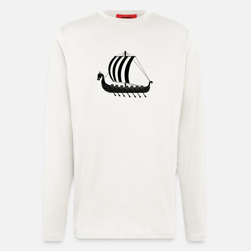 Viking dragon ship dragar - Longsleeve - made by SPREAD  - OFF WHITE