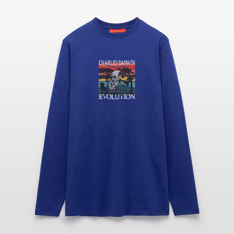 Charles Darwin Evolution textile Geschenkidee Langarmshirt - made by SPREAD 