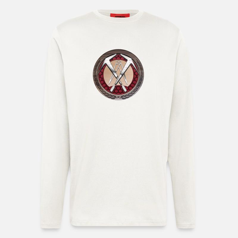 Handwerk Dachdecker Emblem - Langarmshirt - made by SPREAD  - OFF WHITE