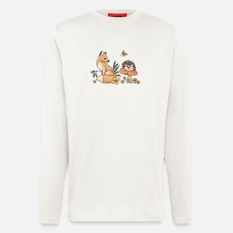 Fuchs und Igel - Langarmshirt - made by SPREAD  - OFF WHITE