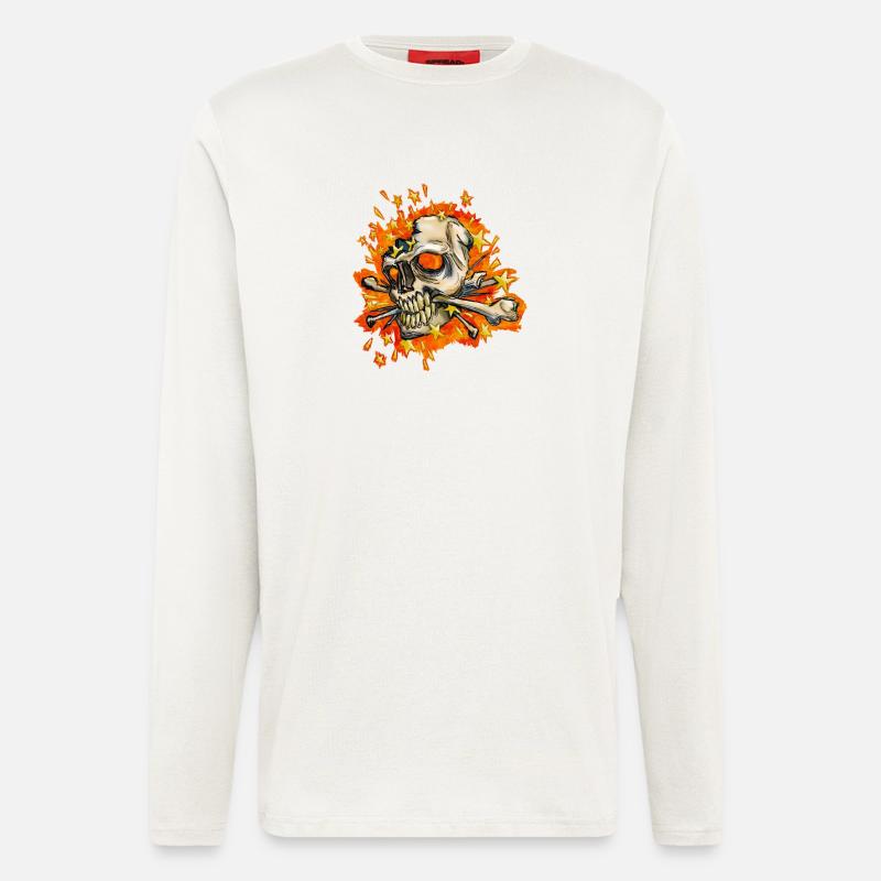 exploding skull - Longsleeve - made by SPREAD  - OFF WHITE