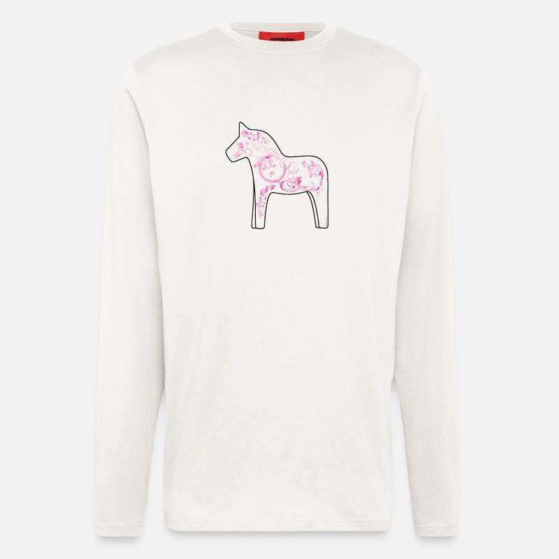 Dala Pferd Pink - Langarmshirt - made by SPREAD - OFF WHITE