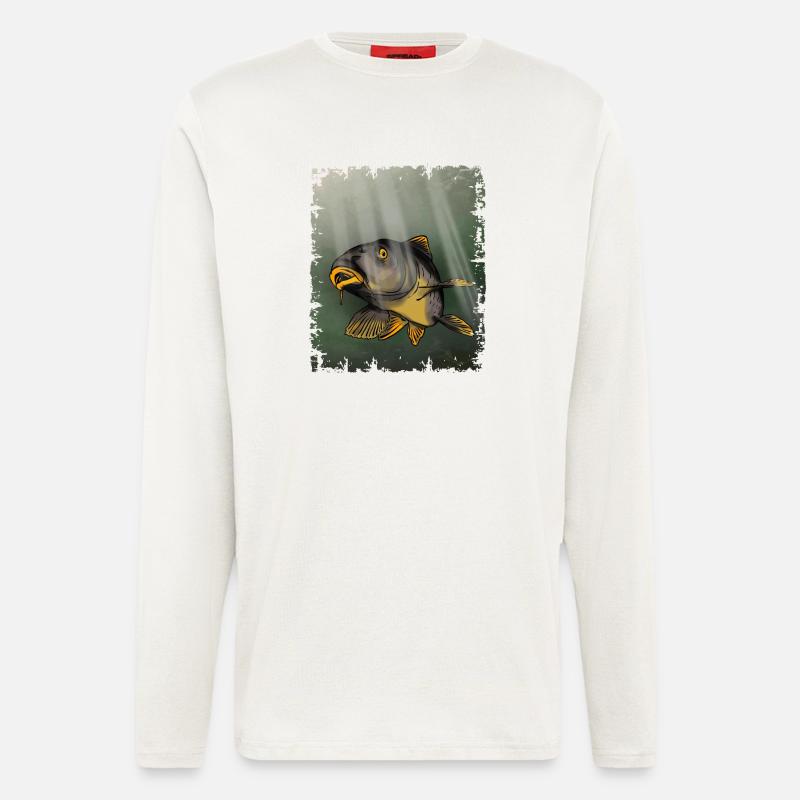 Karpfenfischen Unterwasserfisch-Design - Langarmshirt - made by SPREAD  - OFF WHITE