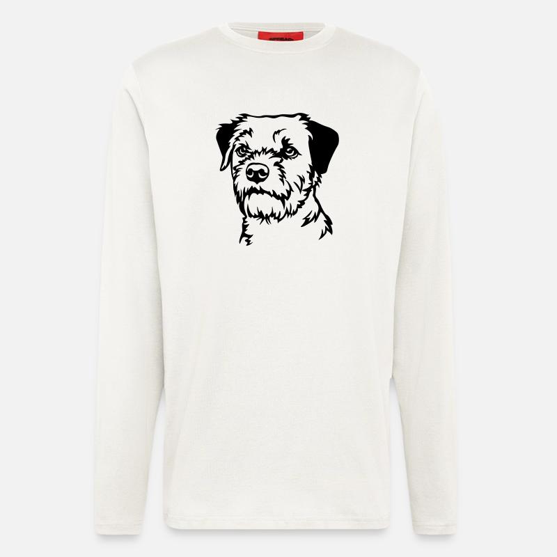 Border Terrier Head - Longsleeve - made by SPREAD  - OFF WHITE