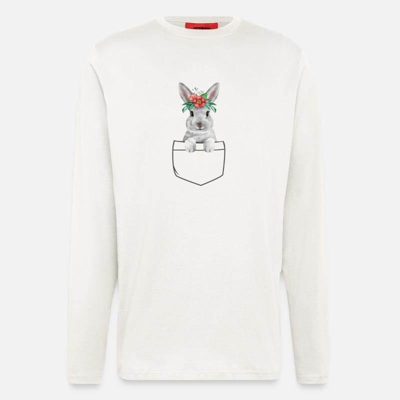 Rabbit Easter Flowers Rabbit Mom - Longsleeve - made by SPREAD  - OFF WHITE