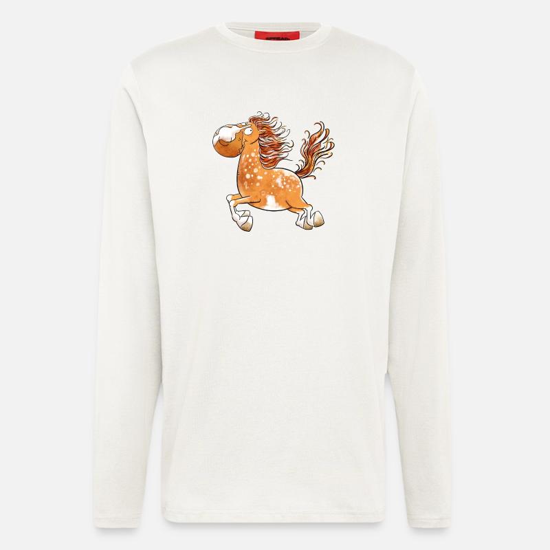 Flottes Pferd I Pferdemotiv Fun - Langarmshirt - made by SPREAD  - OFF WHITE