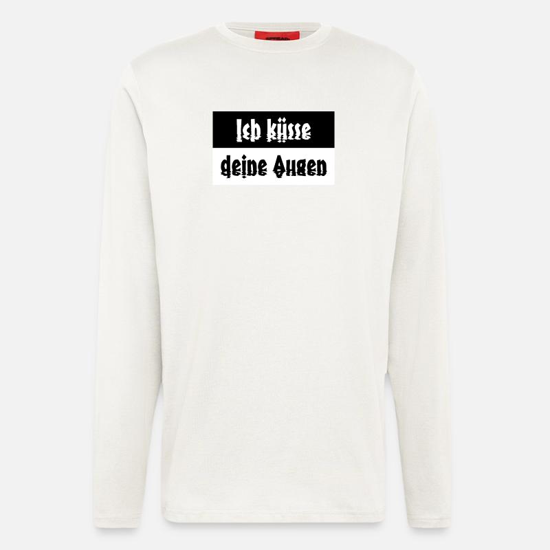 Ich küsse deine Augen Spruch - Langarmshirt - made by SPREAD  - OFF WHITE