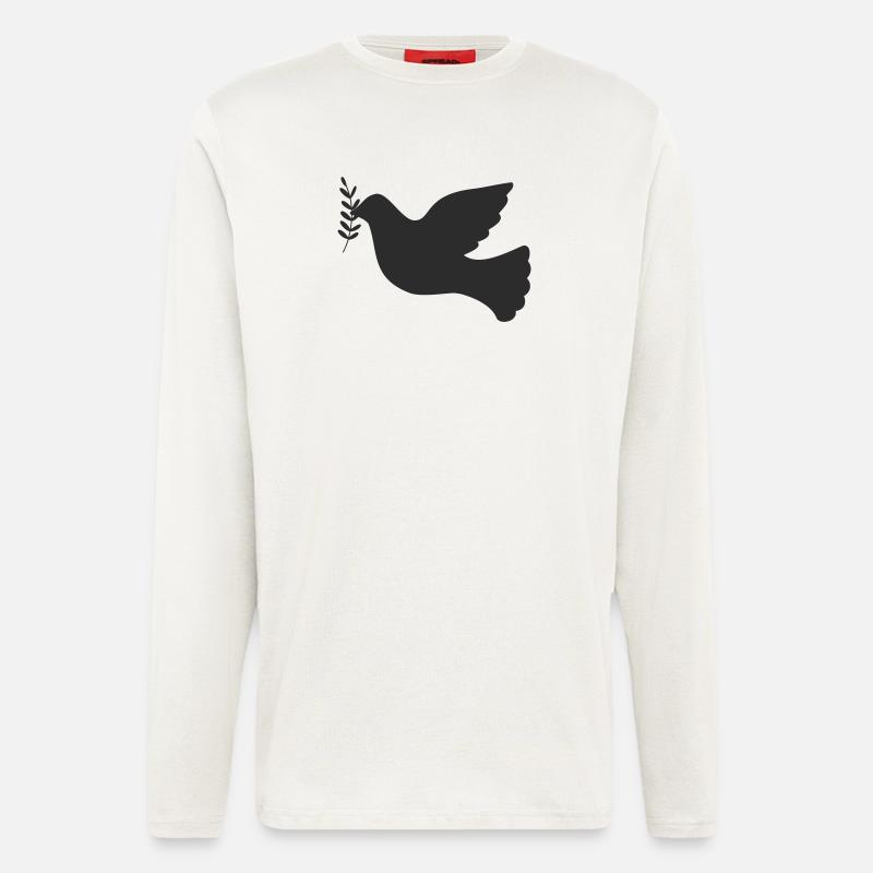 Friedenstaube Frieden Symbol - Langarmshirt - made by SPREAD  - OFF WHITE