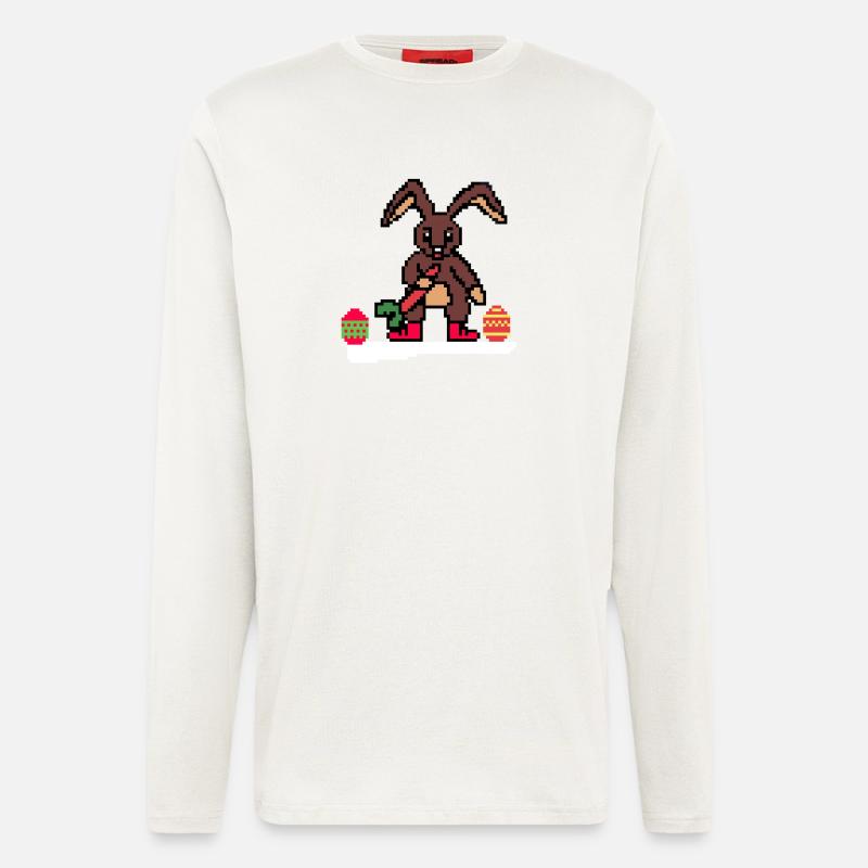 Cute Easter Bunny Pixel Art - Longsleeve - made by SPREAD  - OFF WHITE