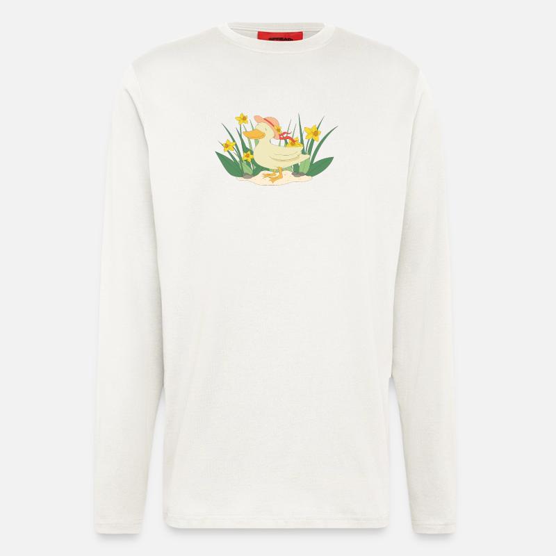 Ente mit Hut - Langarmshirt - made by SPREAD  - OFF WHITE