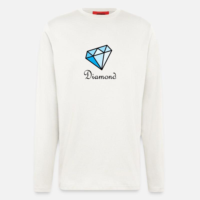 Blauer Geometrischer Diamant - Langarmshirt - made by SPREAD  - OFF WHITE