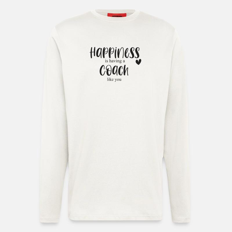 Trainer & Trainer Happiness Gift Merci - Manches longues bio décontracté fabriqué en UE - OFF WHITE