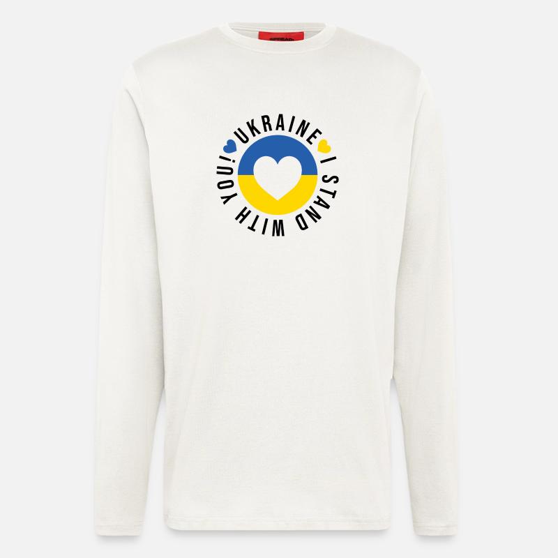 Ukraine! Ich stehe zu dir - Langarmshirt - made by SPREAD  - OFF WHITE