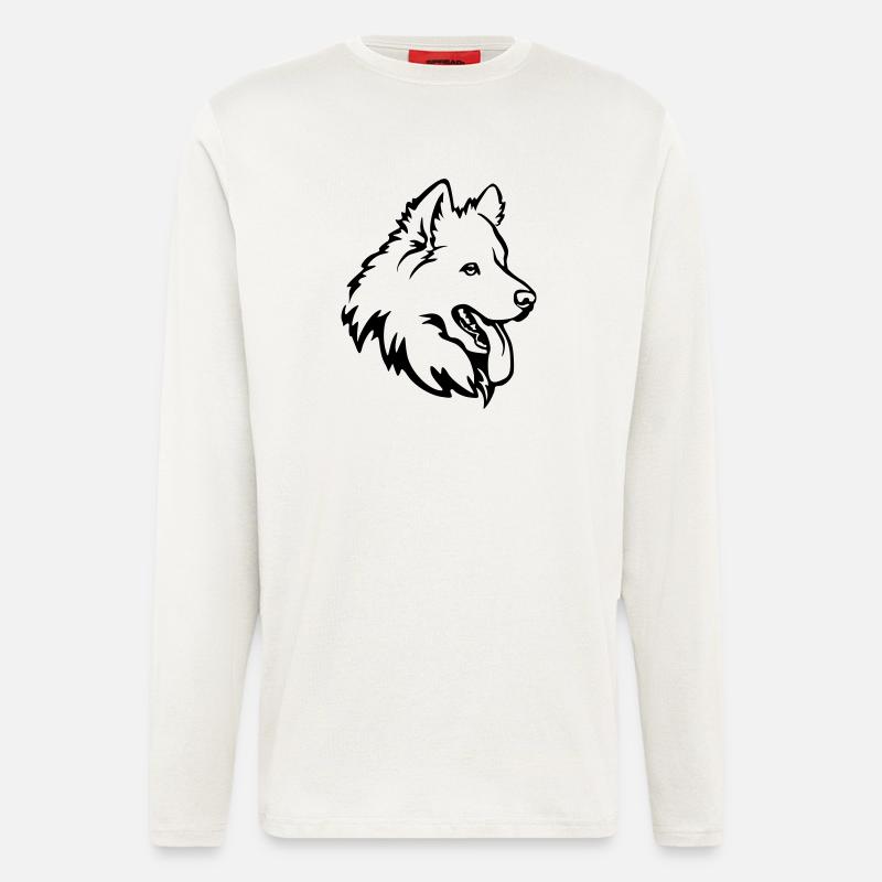 Samoyed head - Longsleeve - made by SPREAD  - OFF WHITE