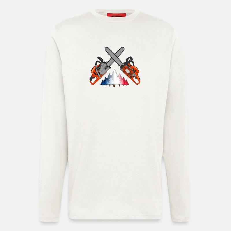 Kettensäge - Frankreich - Langarmshirt - made by SPREAD  - OFF WHITE