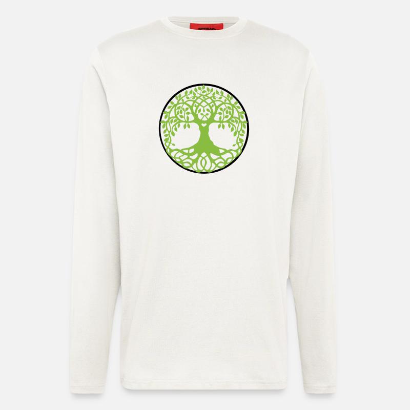 Mandala Baum des Lebens - Langarmshirt - made by SPREAD - OFF WHITE