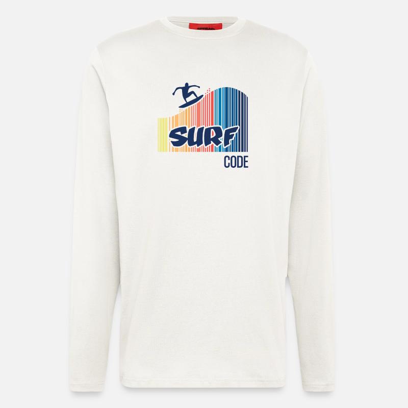 Surf Code - Manches longues bio décontracté fabriqué en UE - OFF WHITE